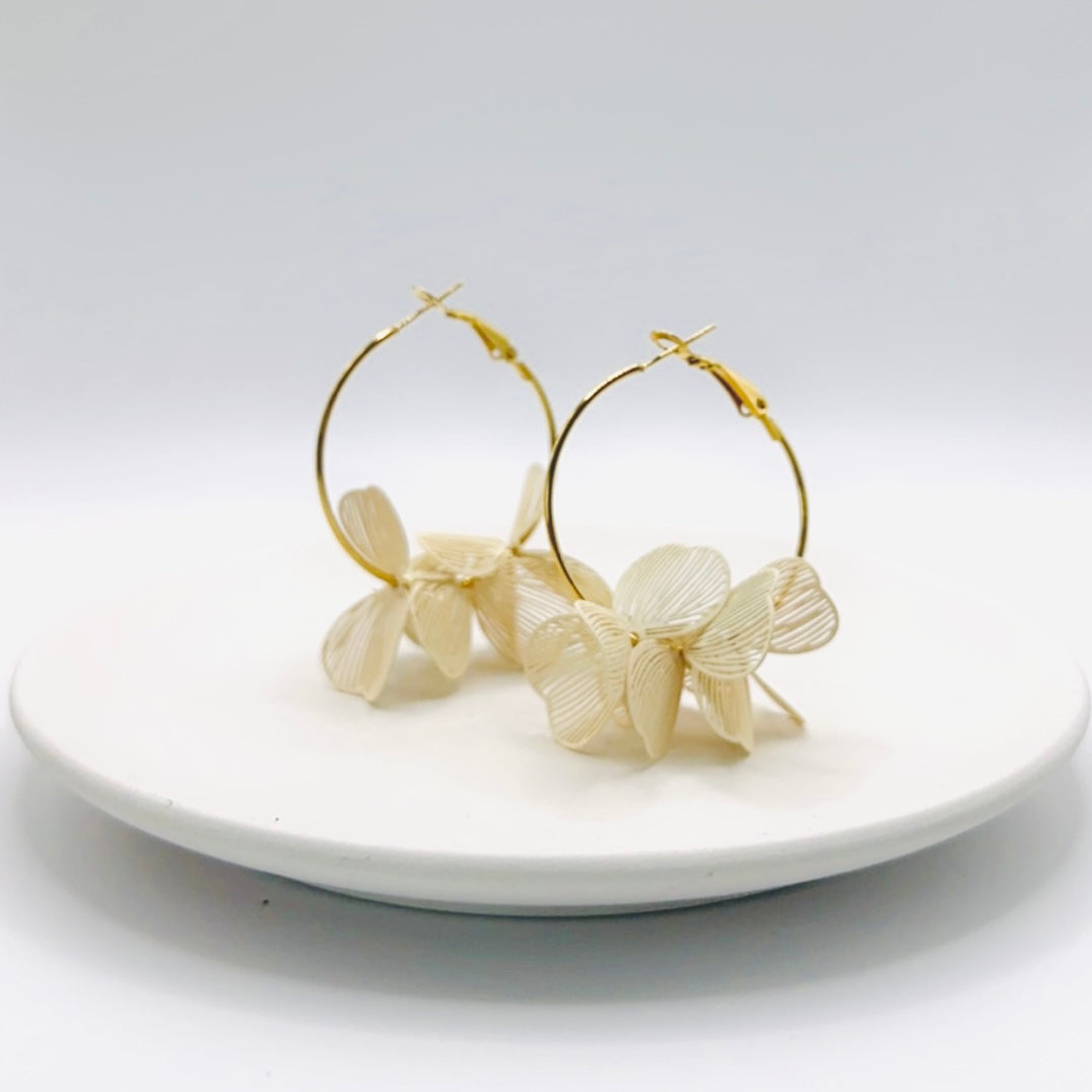 Camélia Earrings Beige