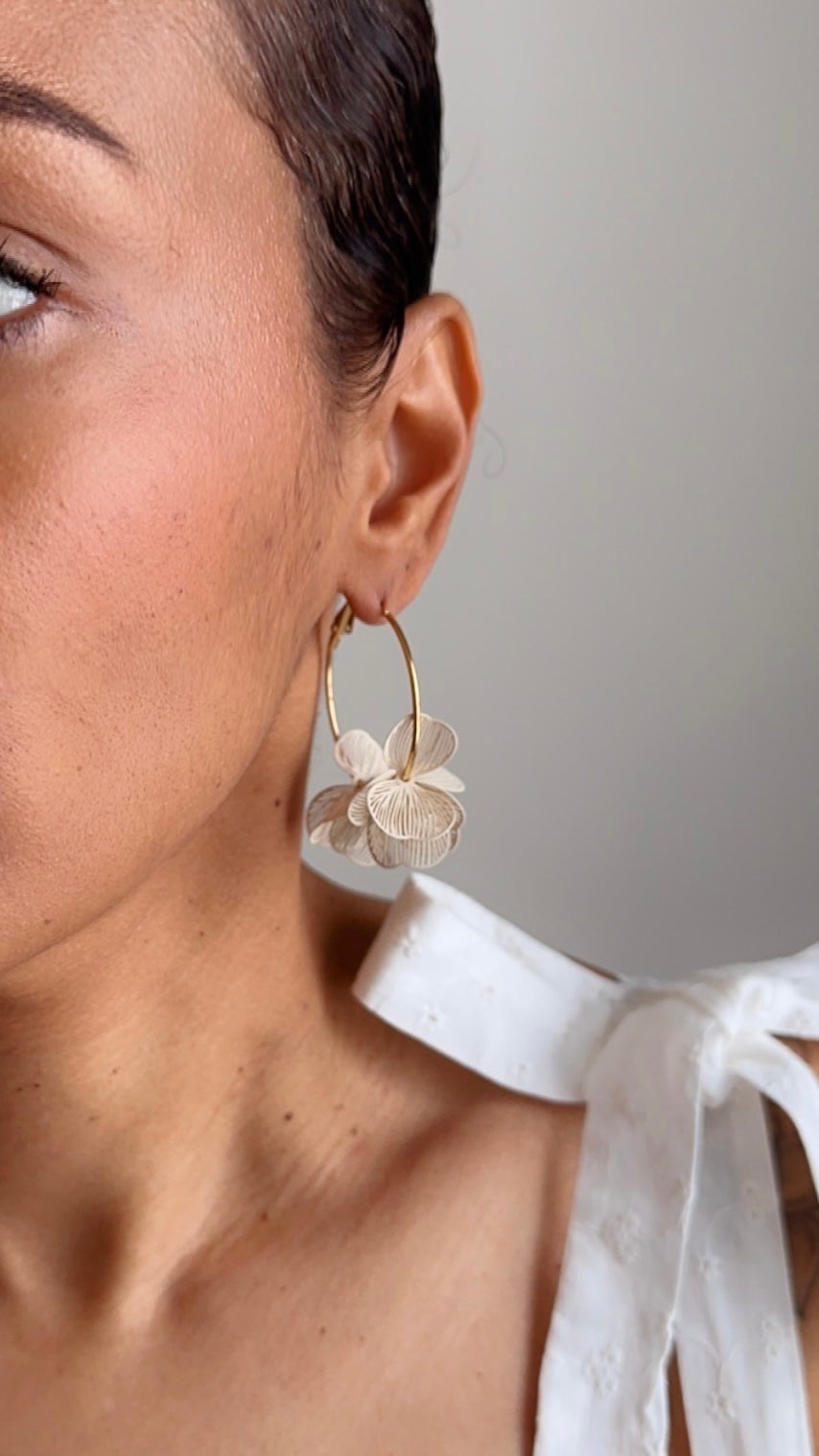 Camélia Earrings Beige
