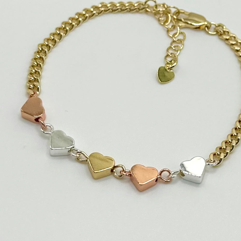 Lovea Bracelet Tri Color Gold Filled