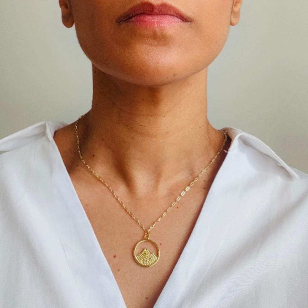 Mountain Amulet Medallion Coin Pendant