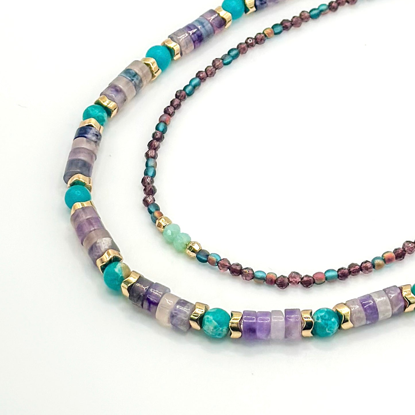 Aksa Necklace Purple & Turquoise