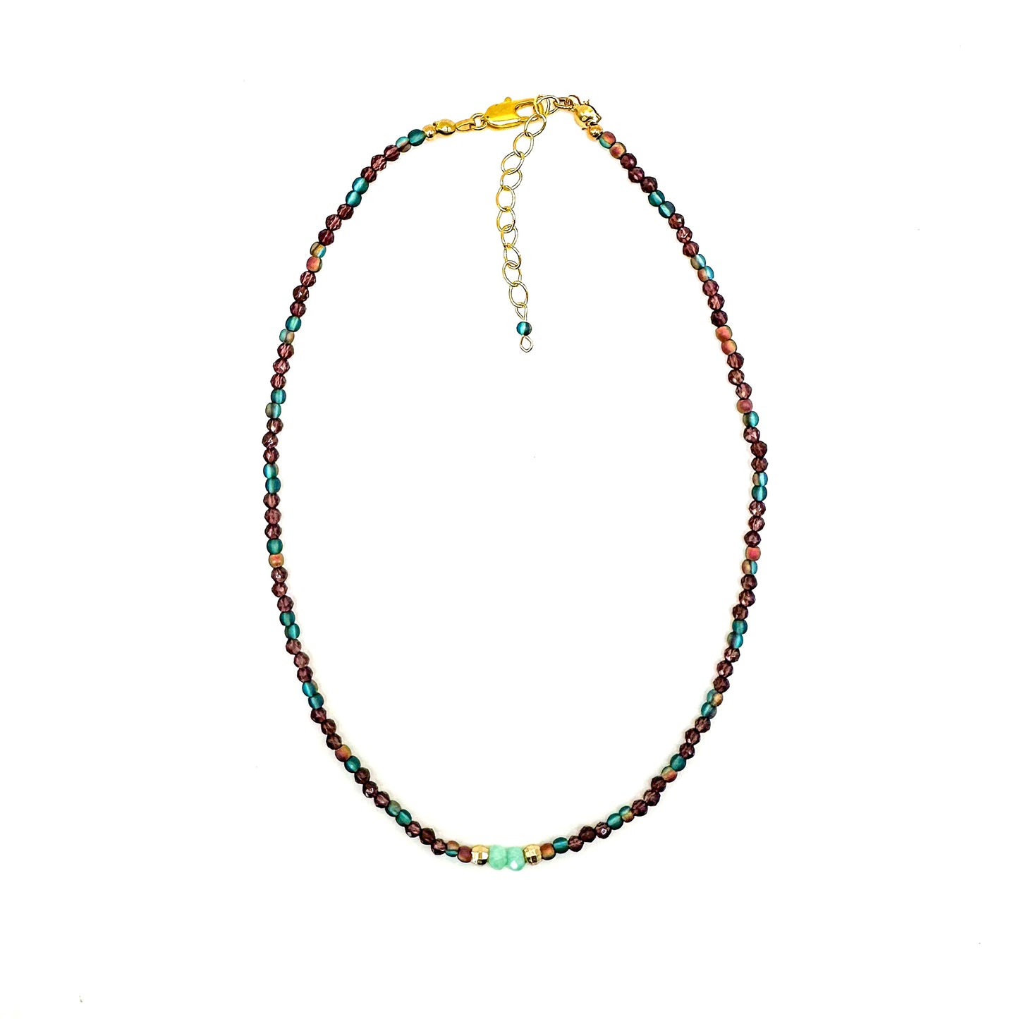 Aksa Necklace Purple & Turquoise