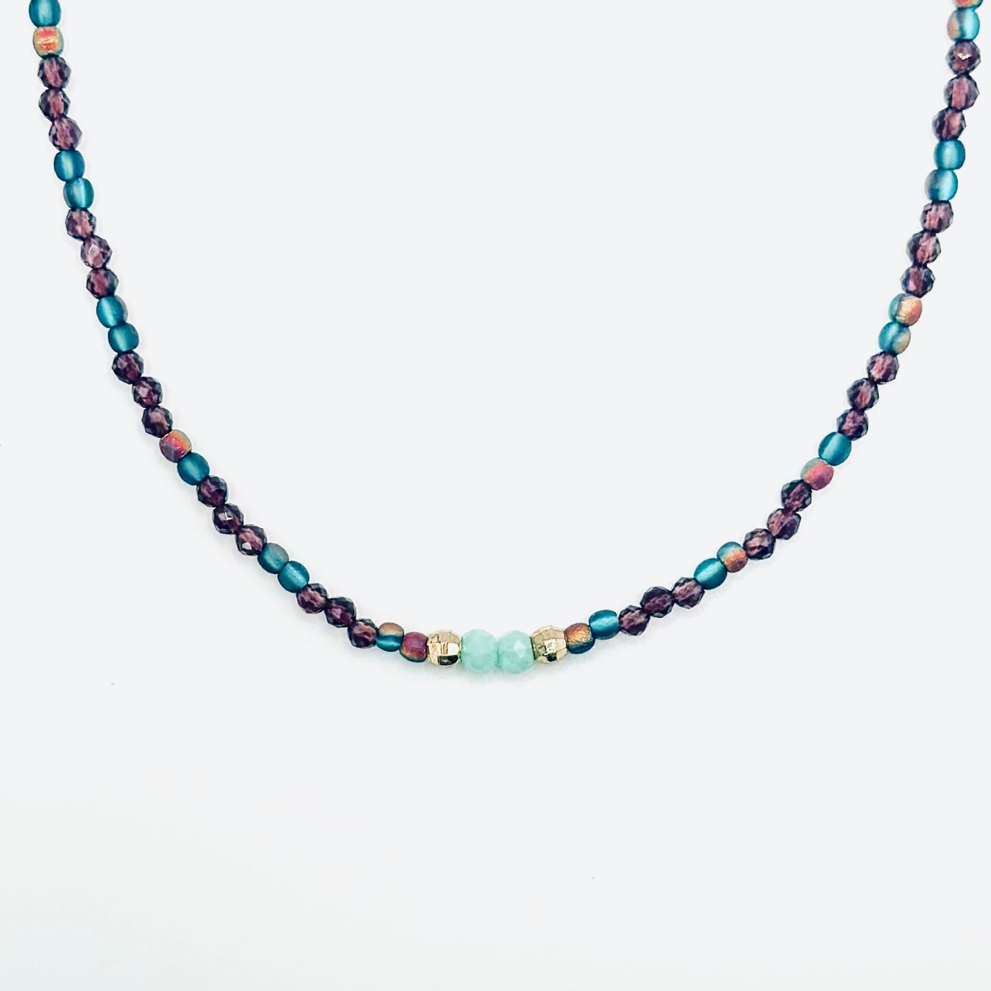 Aksa Necklace Purple & Turquoise