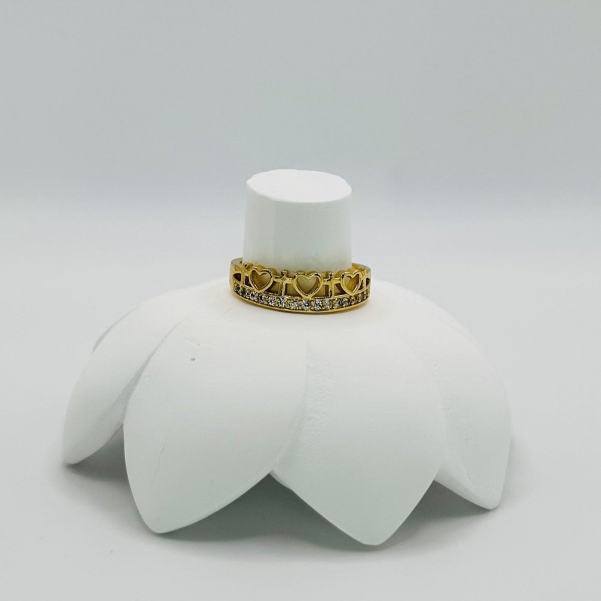 Crown of Cross and Hearts Ring Adjustable