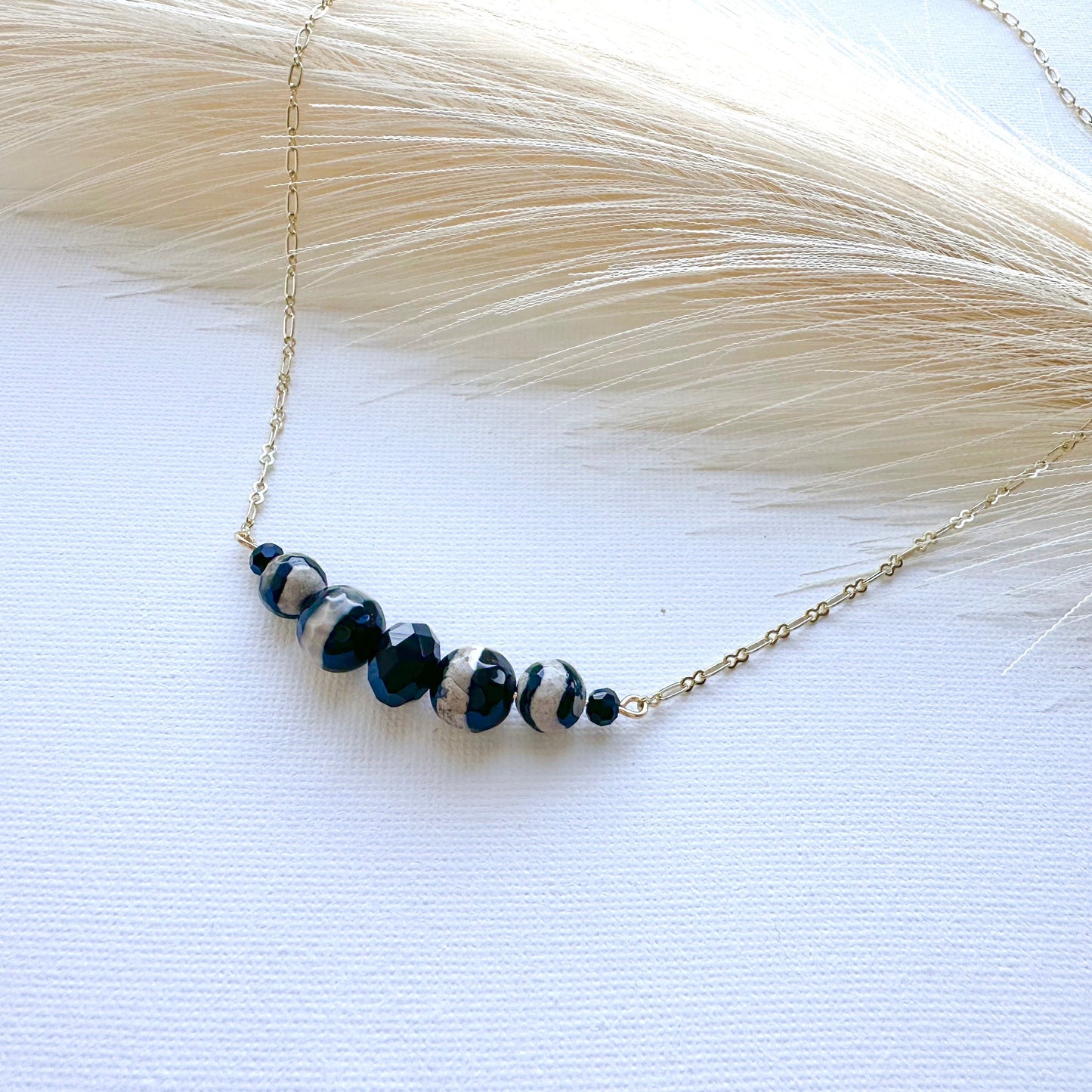 Ruth Marbled Black Necklace