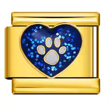 Love of pets blue on gold