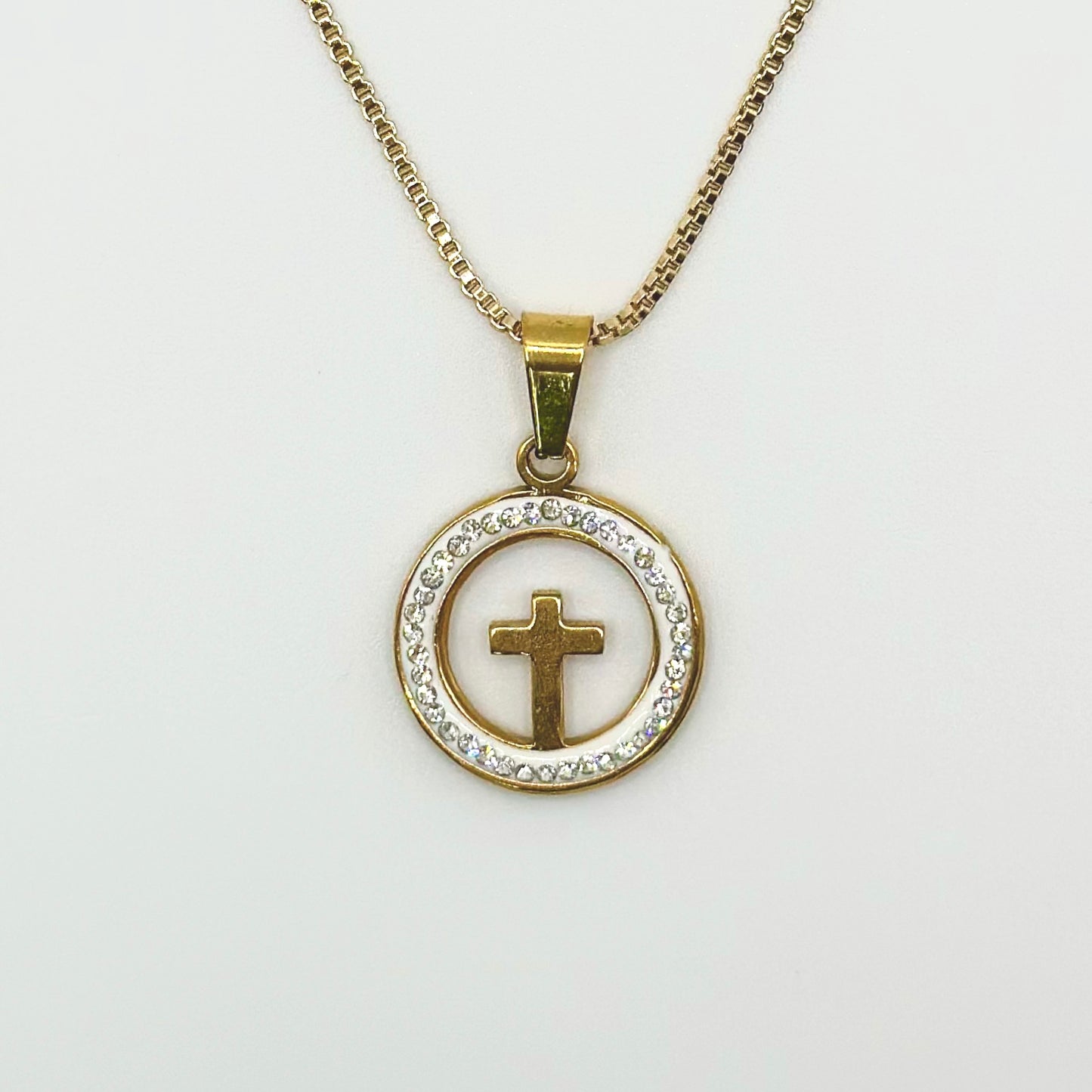 Cross Medallion Amulet Coin Pendant