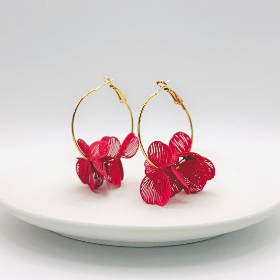 Camélia Earrings Fushia