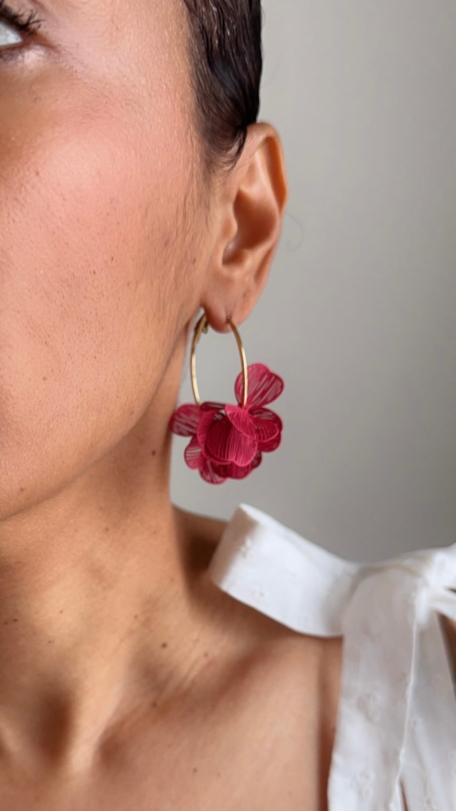 Camélia Earrings Fushia