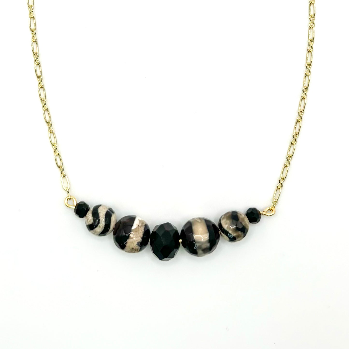 Ruth Marbled Black Necklace