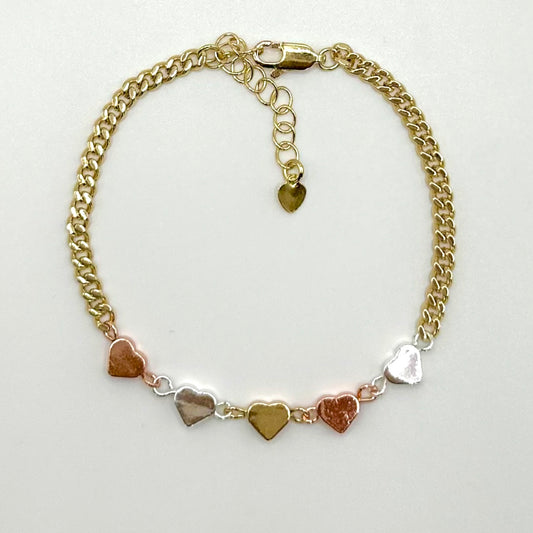 Lovea Bracelet Tri Color Gold Filled