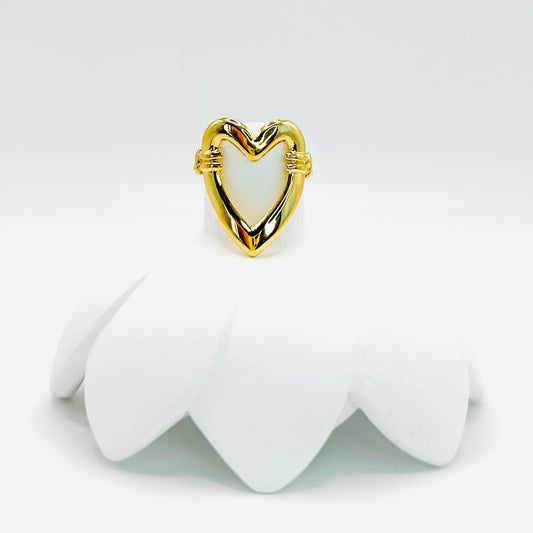 Heart Ring Stainless Steel Gold Adjustable