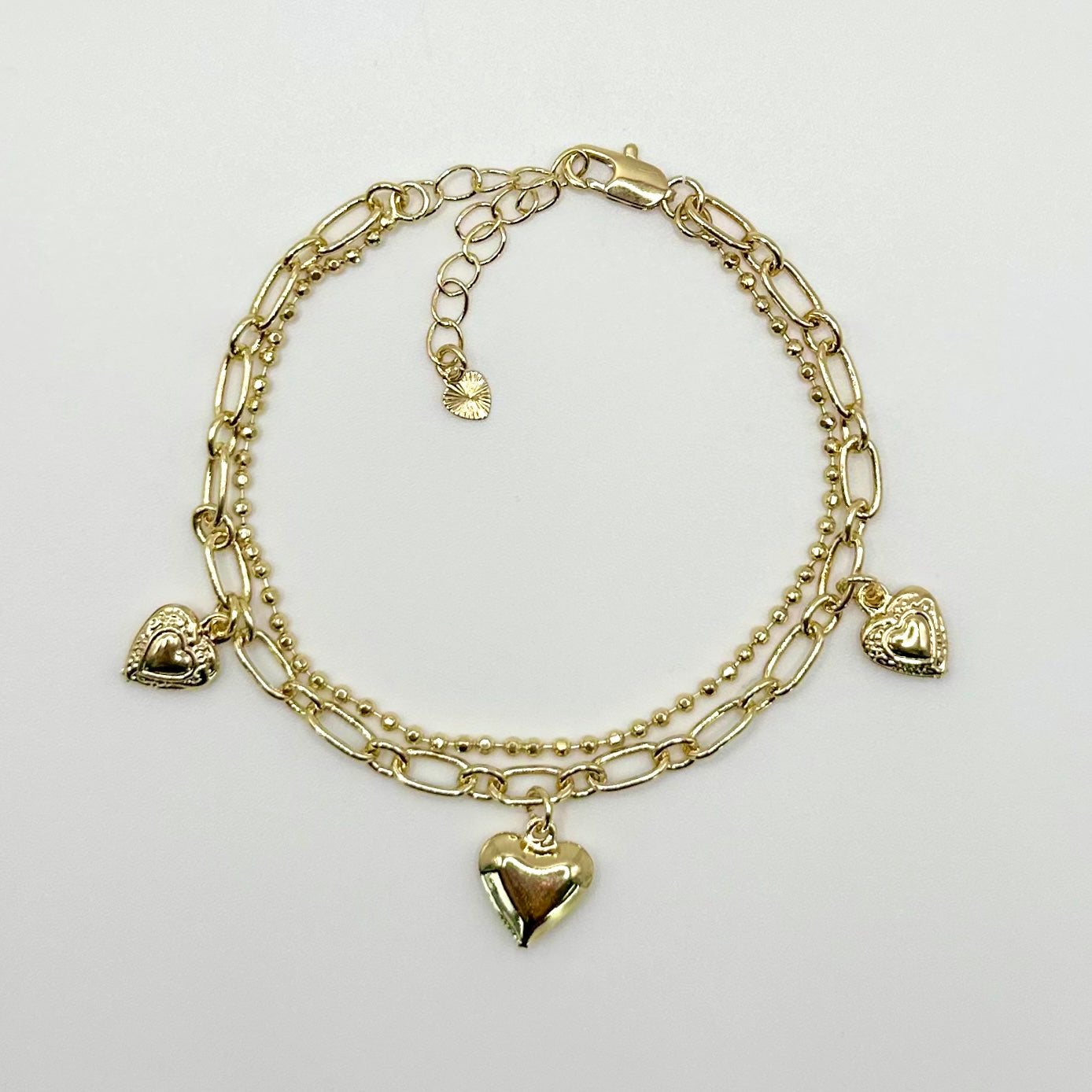 Noah Heart Charm Bracelet Gold Filled