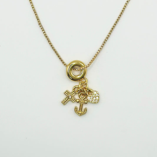 Cross, Anchor & Heart Symbolic Charms Pendants