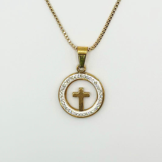 Cross Medallion Amulet Coin Pendant