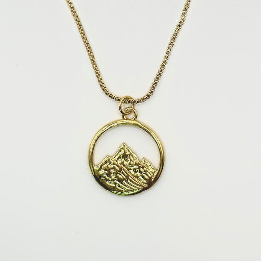 Mountain Amulet Medallion Coin Pendant