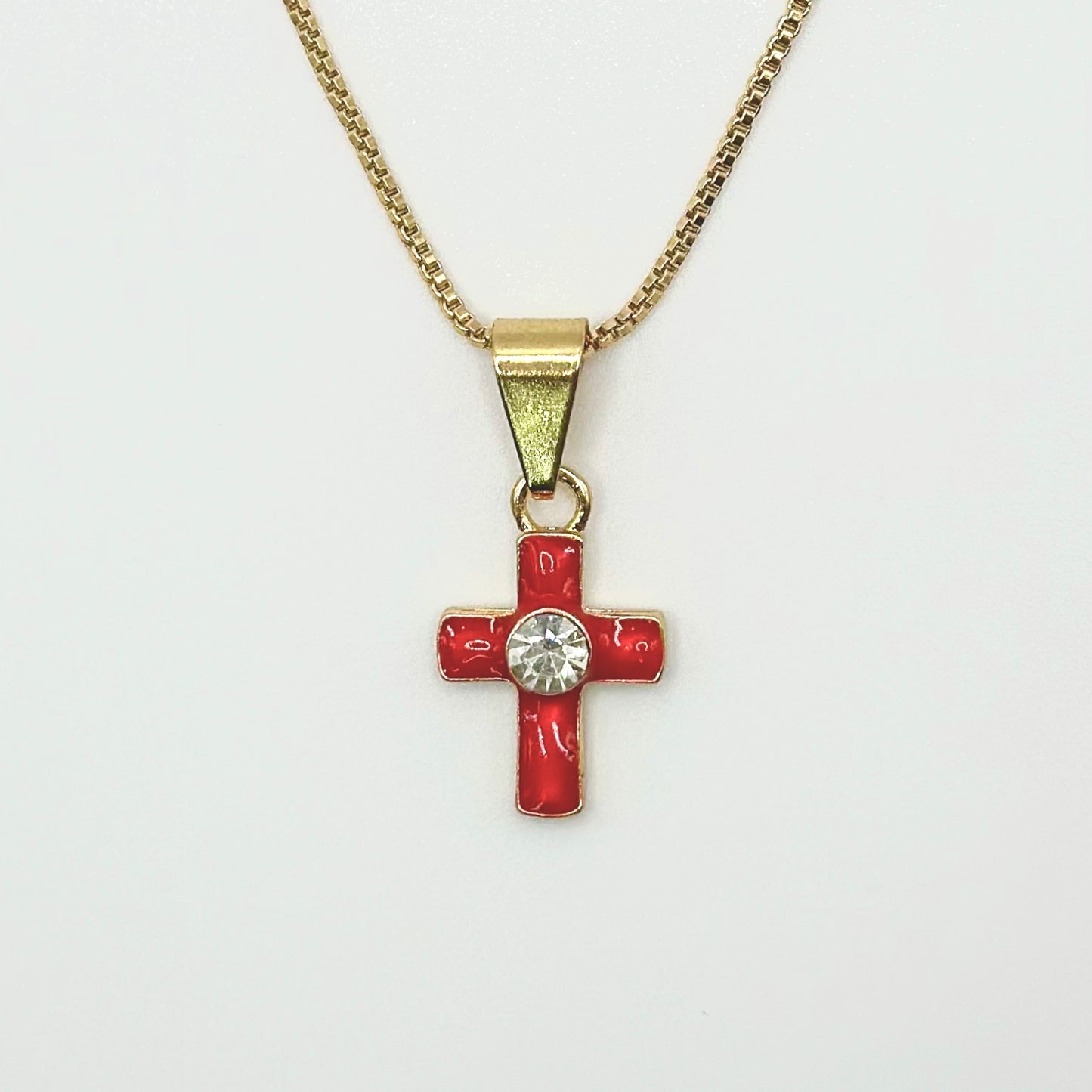 Red Cross Amulet Medallion Coin Pendant